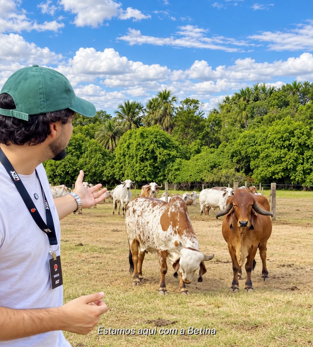 Integrante da Agência Izzy em gravação no campo